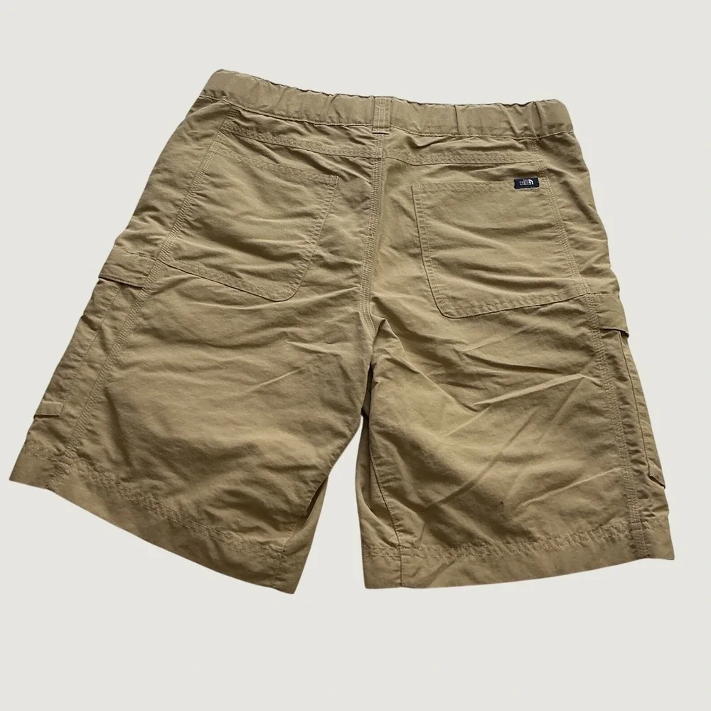 The North Face Mens Tan Khaki Nylon Cargo Hiking Shorts Size 32 Regular